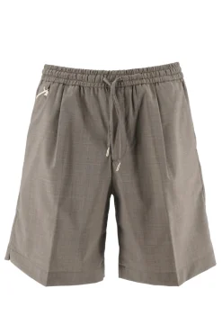 Outlet Pantaloncino in Misto Lana e Tessuto Tecnico / Beige Uomo Pantaloncini