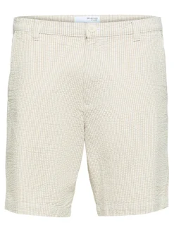 New Pantaloncino in Seersucker / Beige Uomo Pantaloncini