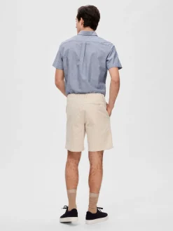 New Pantaloncino in Seersucker / Beige Uomo Pantaloncini
