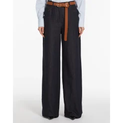 Best Pantalone 5 Tasche in Drill di Cotone / Blu Donna Pantaloni