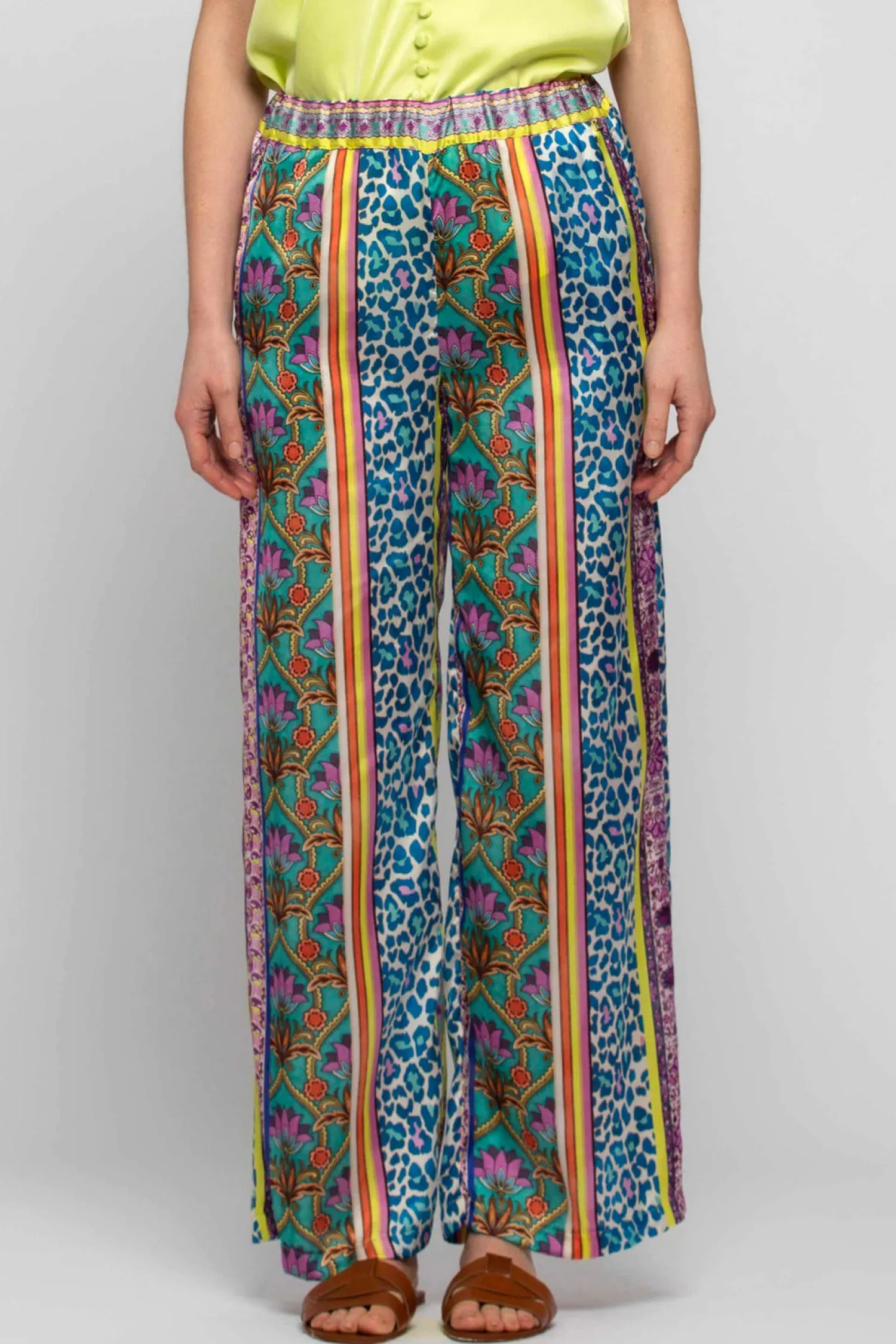 Best Pantalone a Fantasia con Elastico in Vita / Donna Pantaloni