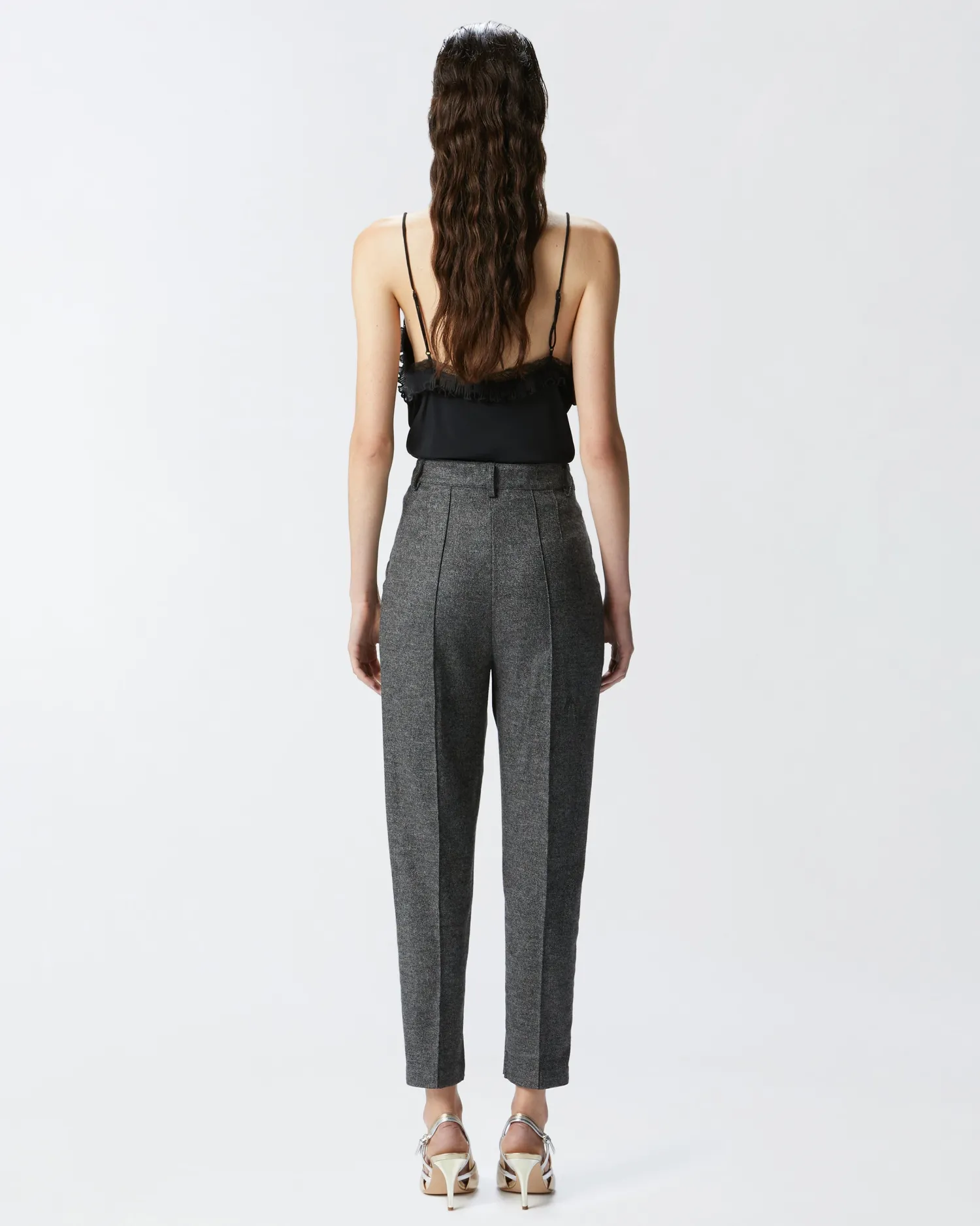 Sale Pantalone a Sigaretta in Flanella / Donna Pantaloni