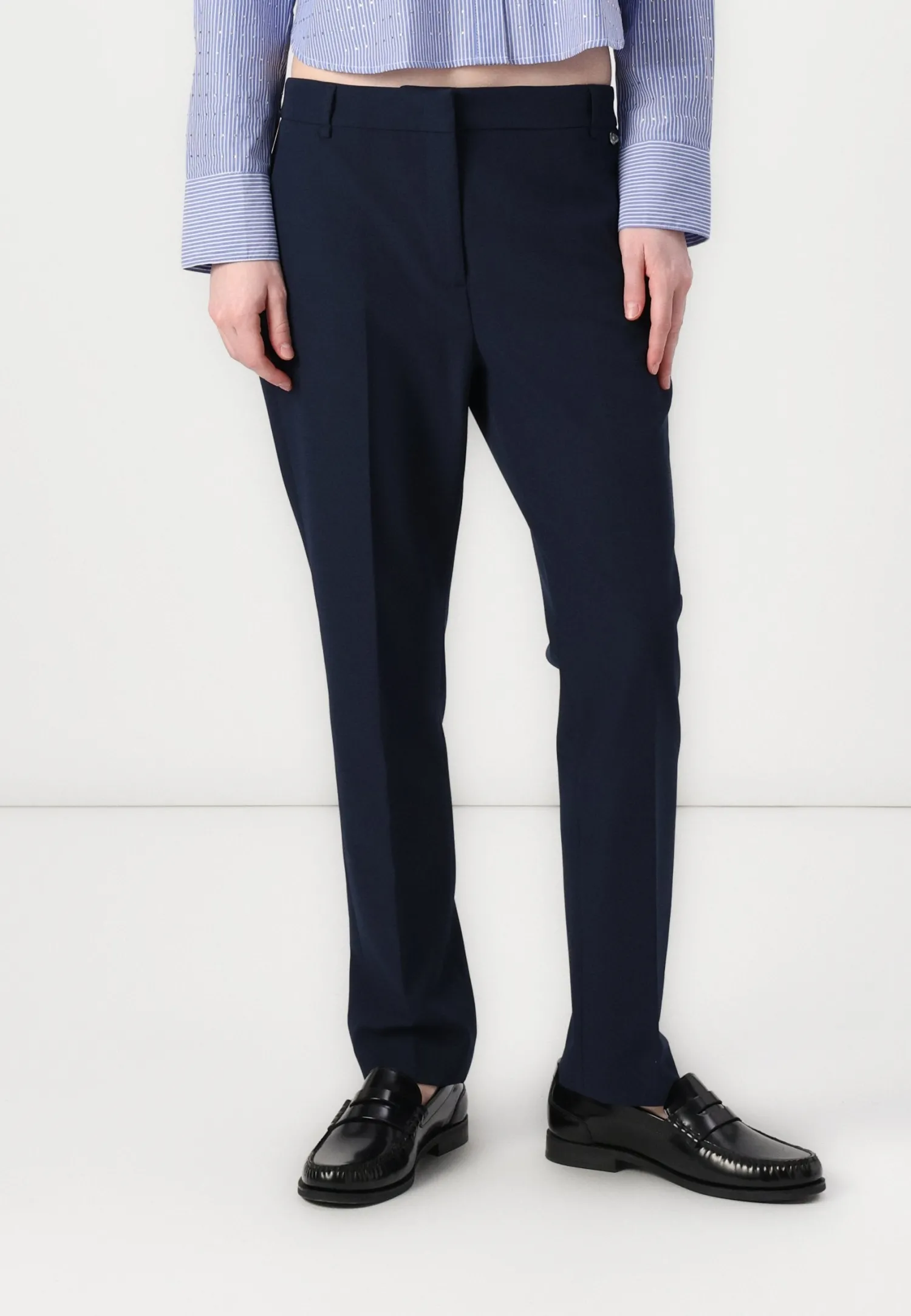 Pantalone a Sigaretta in Tessuto Tecnico Donna Pantaloni