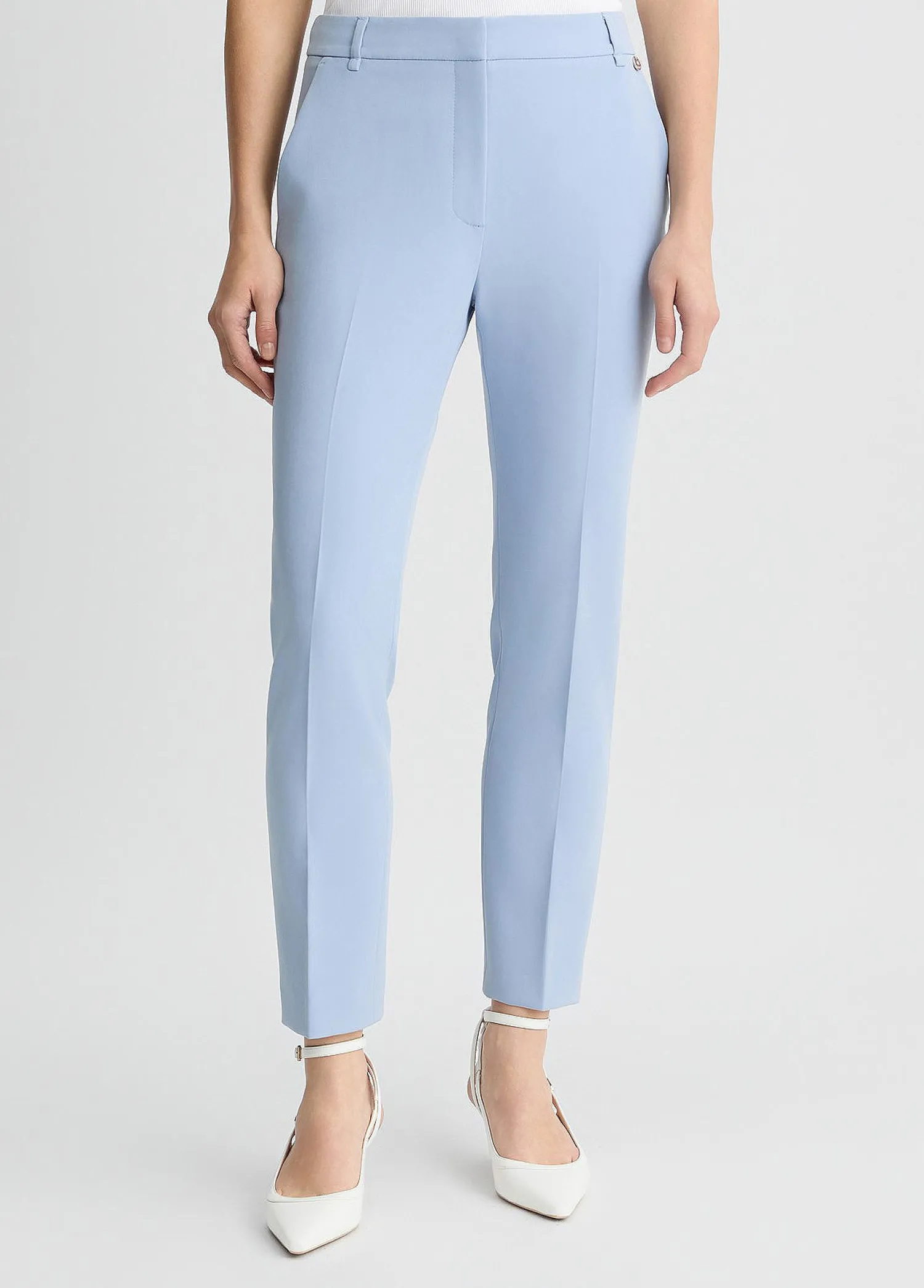 Pantalone a Sigaretta in Tessuto Tecnico / Donna Pantaloni