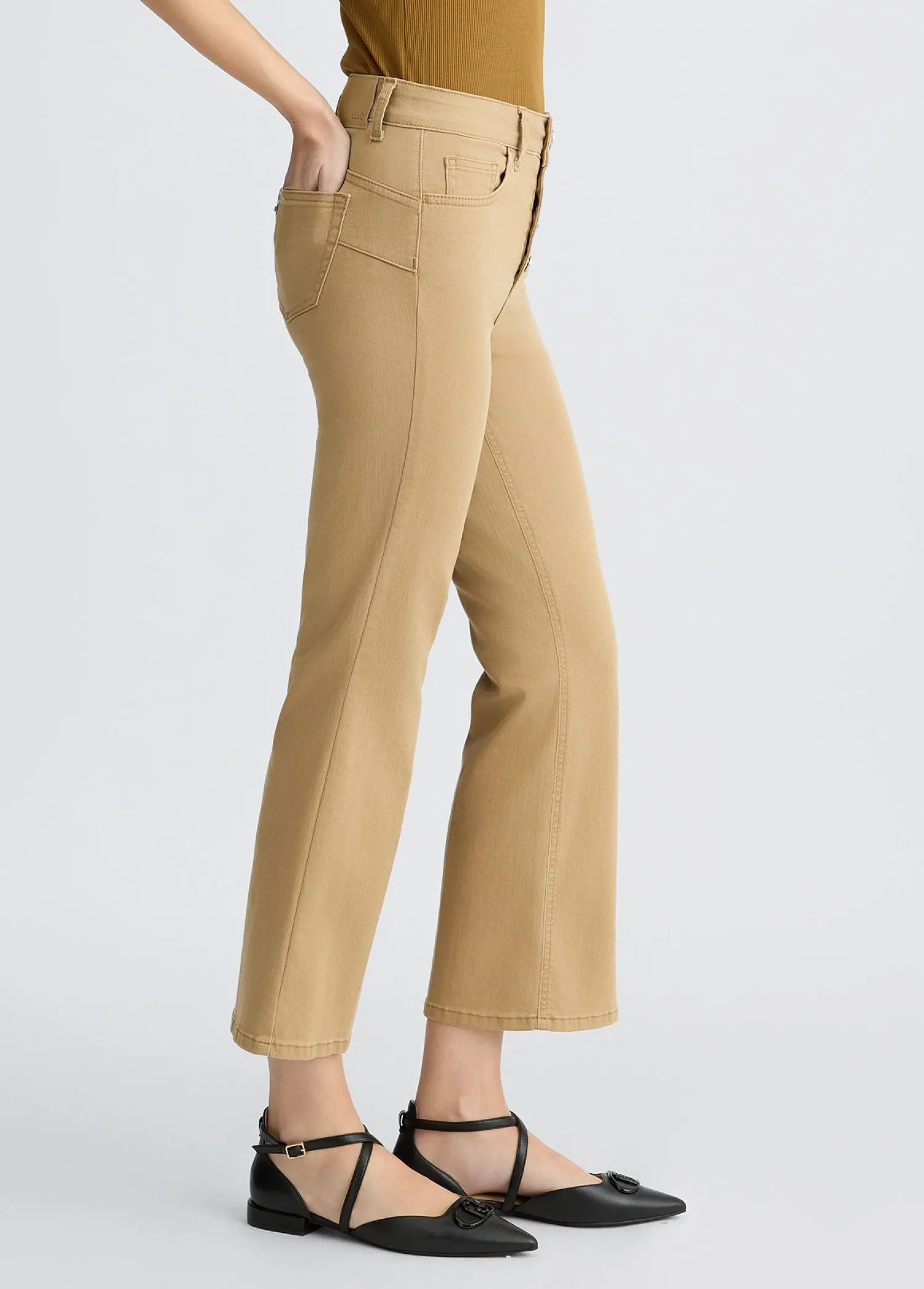 New Pantalone Bootcut a Vita Alta / Donna Pantaloni