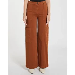 New Pantalone Cargo in Bull di Cotone / Donna Pantaloni