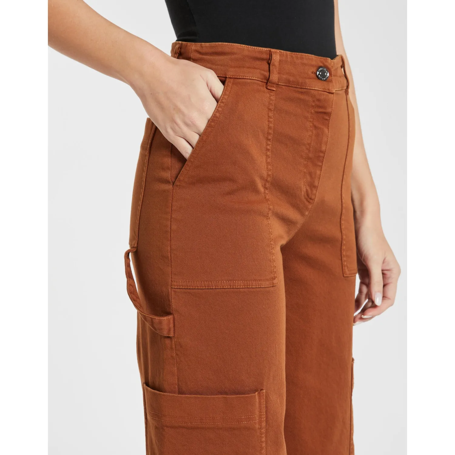 New Pantalone Cargo in Bull di Cotone / Donna Pantaloni