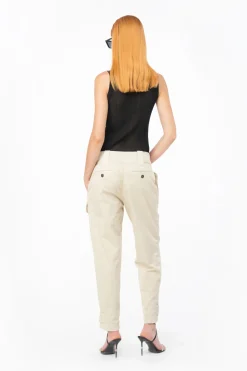 Discount Pantalone Cargo in Cotone Stretch / Donna Pantaloni