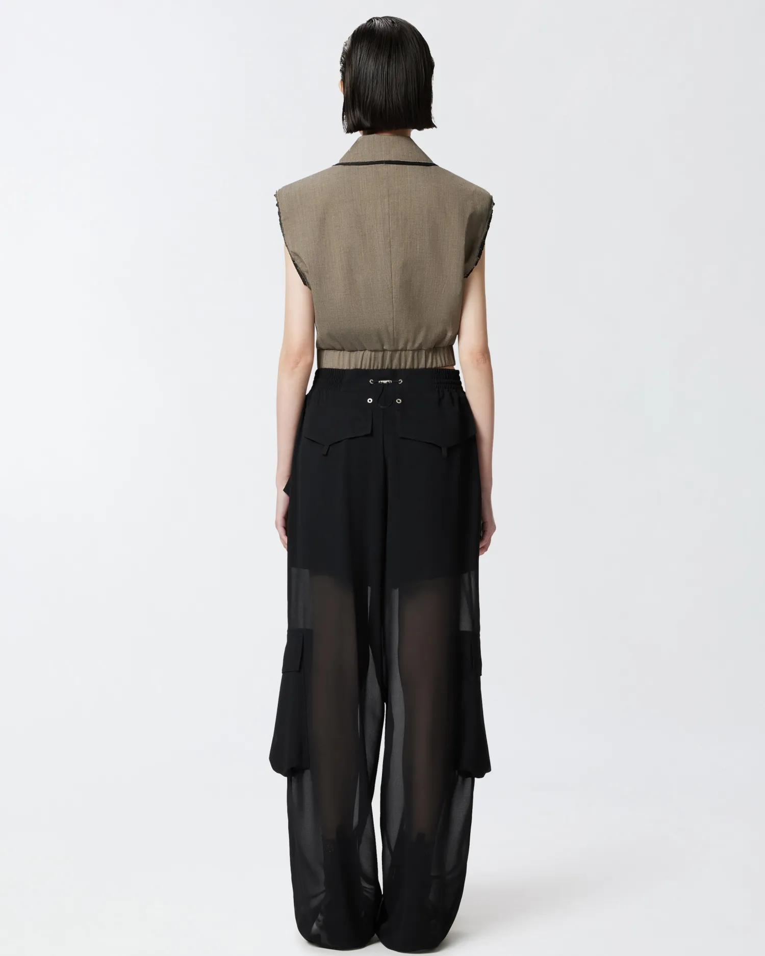 Clearance Pantalone Cargo in Georgette / Donna Pantaloni