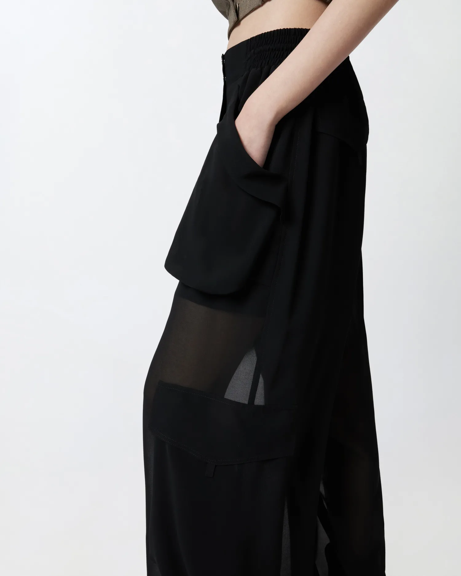 Clearance Pantalone Cargo in Georgette / Donna Pantaloni
