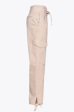 Clearance Pantalone Cargo in Raso Stretch / Donna Pantaloni