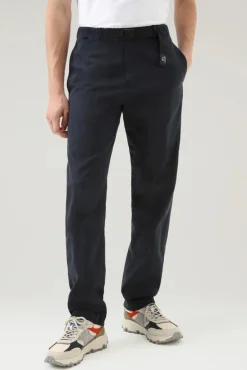Sale Pantalone Chino in Cotone con Cintura in Nylon / Uomo Pantaloni