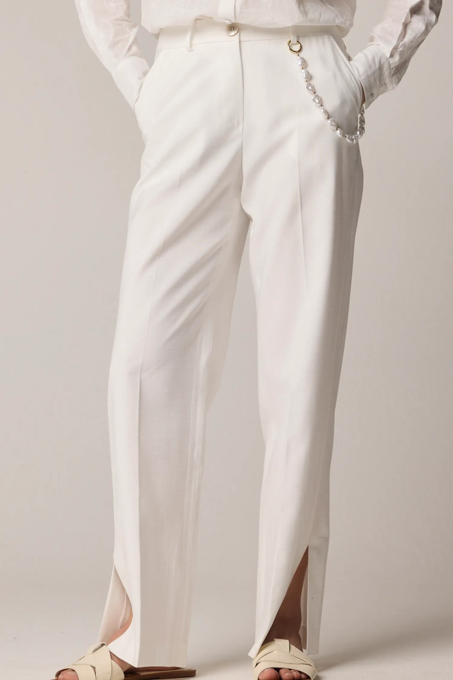 Outlet Pantalone con Dettagli Perle / Donna Pantaloni