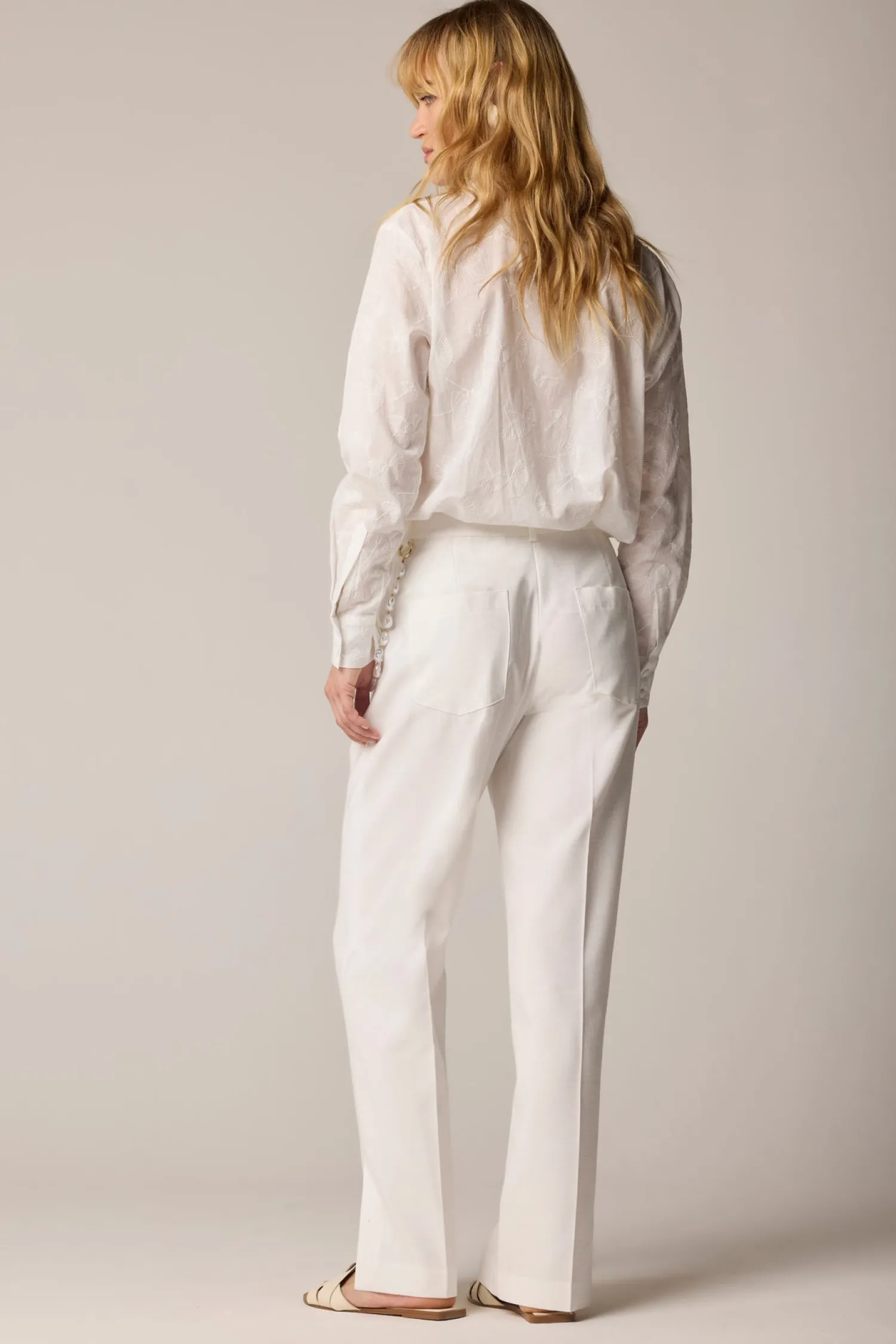 Outlet Pantalone con Dettagli Perle / Donna Pantaloni