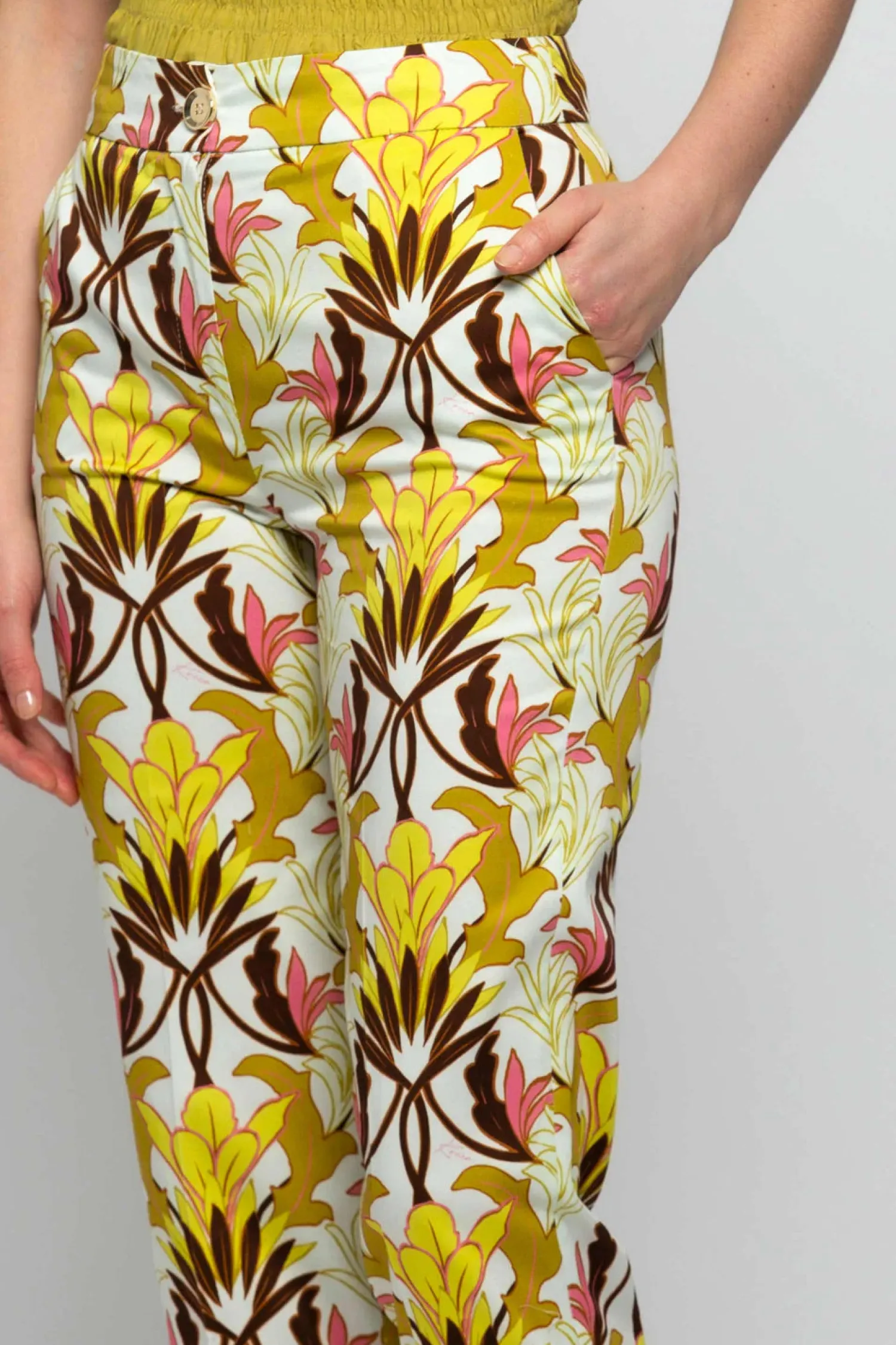 Online Pantalone con Fantasia in Cotone / Donna Pantaloni