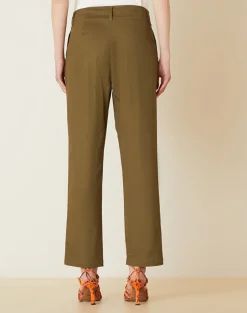 New Pantalone con Pinces in Cotone / Donna Pantaloni
