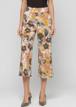 Outlet Pantalone diritto in raso fantasia / Donna Pantaloni