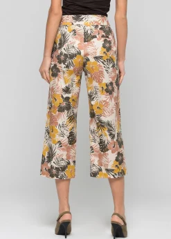 Outlet Pantalone diritto in raso fantasia / Donna Pantaloni