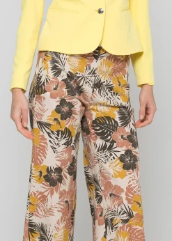 Outlet Pantalone diritto in raso fantasia / Donna Pantaloni