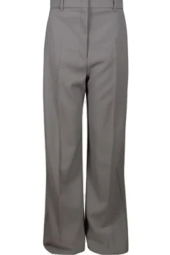 Discount Pantalone Dritto in Satin di Lana / Donna Pantaloni