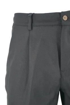 Outlet Pantalone Effetto Lana con Mezzo Elastico in Vita / Uomo Pantaloni
