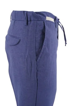 New Pantalone Effetto Lino con Coulisse / Bluette Uomo Pantaloni