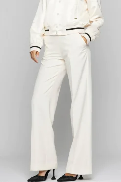 Discount Pantalone Elegante a Vita Alta / Bianco Donna Pantaloni