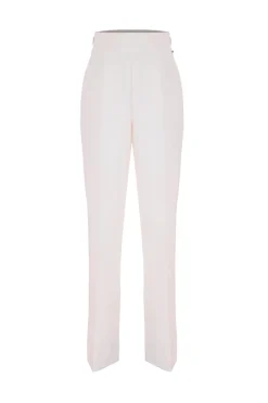 Discount Pantalone Elegante a Vita Alta / Bianco Donna Pantaloni