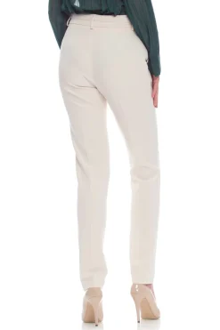 Pantalone Elegante con Cintura e Fibbia / Beige Donna Pantaloni