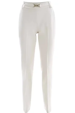 Pantalone Elegante con Cintura e Fibbia / Beige Donna Pantaloni