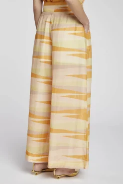 New Pantalone Fantasia con Pieghe in Vita / Multicolor Donna Pantaloni