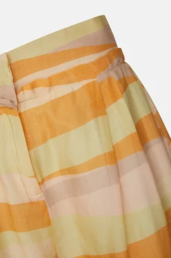 New Pantalone Fantasia con Pieghe in Vita / Multicolor Donna Pantaloni