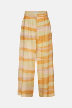 New Pantalone Fantasia con Pieghe in Vita / Multicolor Donna Pantaloni