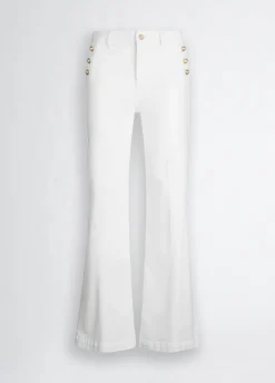 Discount Pantalone Flare con Bottoni / Donna Pantaloni