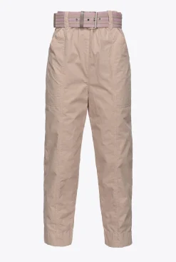 Clearance Pantalone in Cotone con Cintura / Donna Pantaloni