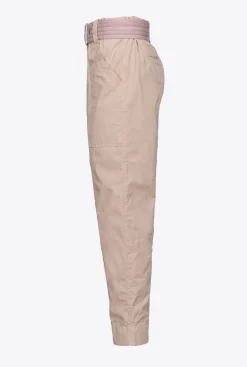 Clearance Pantalone in Cotone con Cintura / Donna Pantaloni