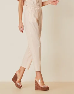 Sale Pantalone in Cotone con Elastico in Vita / Donna Pantaloni