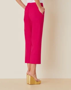 Pantalone in Cotone con Mezzo Elastico in Vita / Fucsia Donna Pantaloni