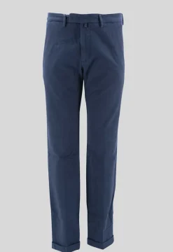 Online Pantalone in Cotone Tramato / Blu Uomo Pantaloni
