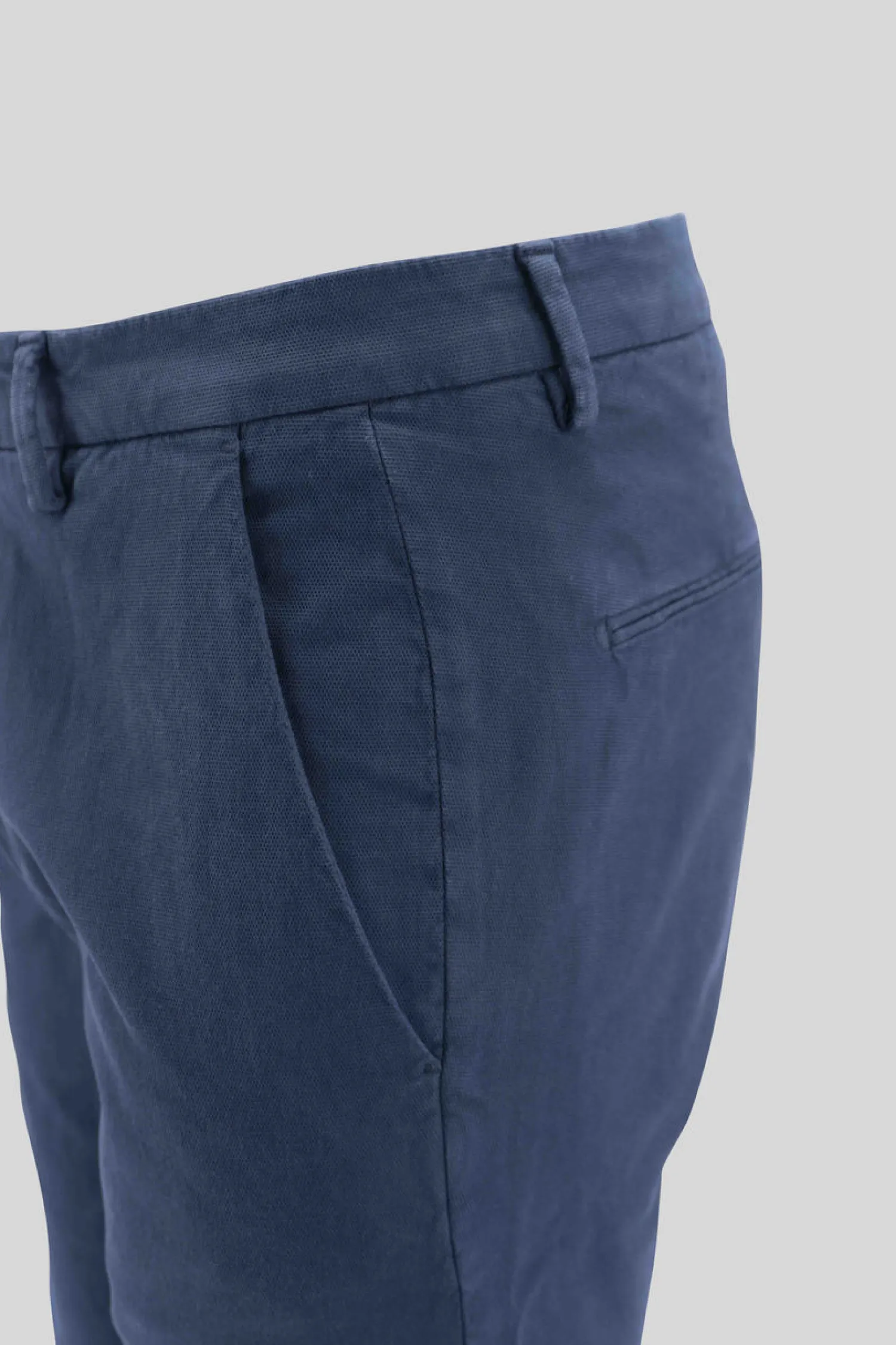Online Pantalone in Cotone Tramato / Blu Uomo Pantaloni