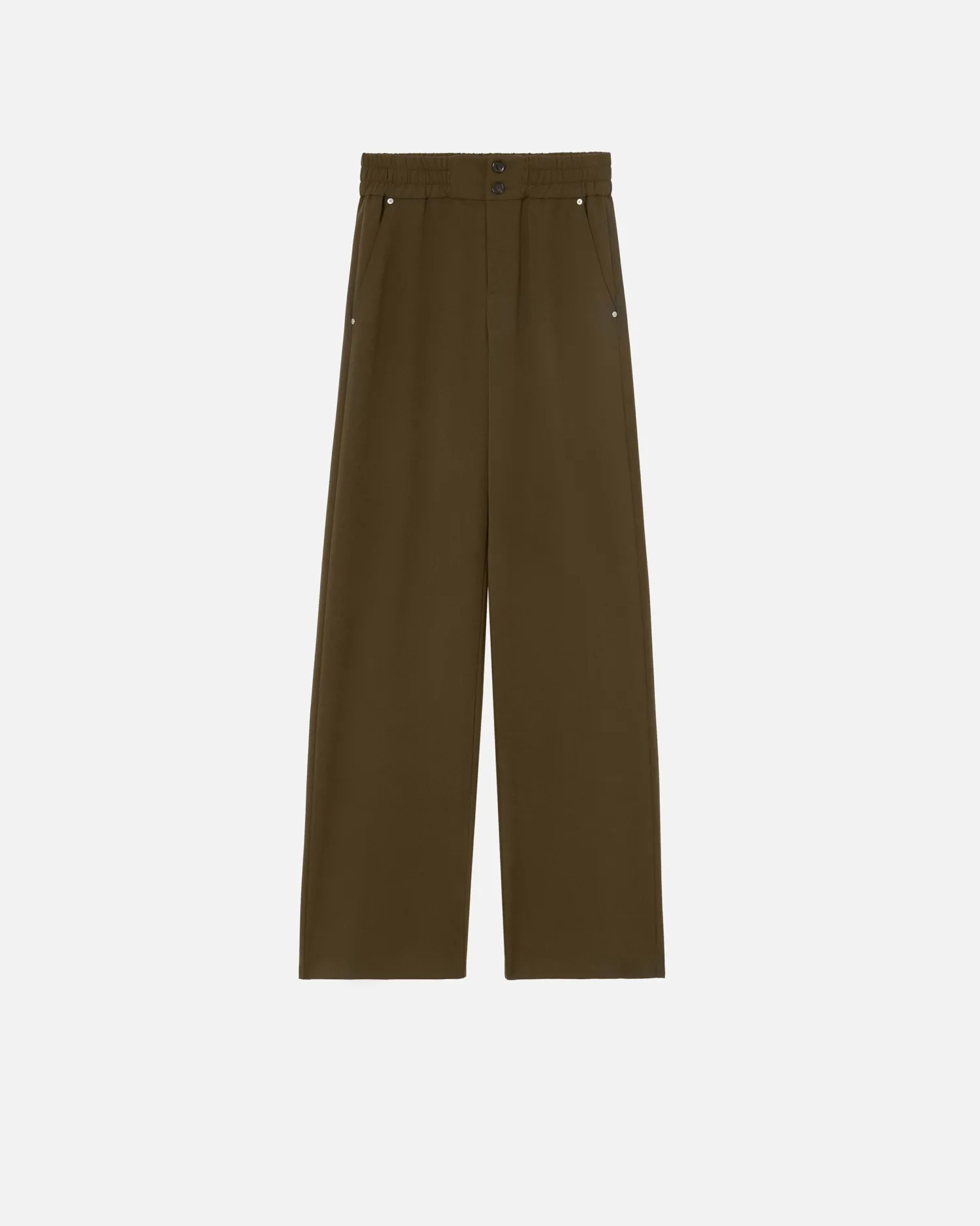 Clearance Pantalone in Crepe con Arriccio in vita / Donna Pantaloni