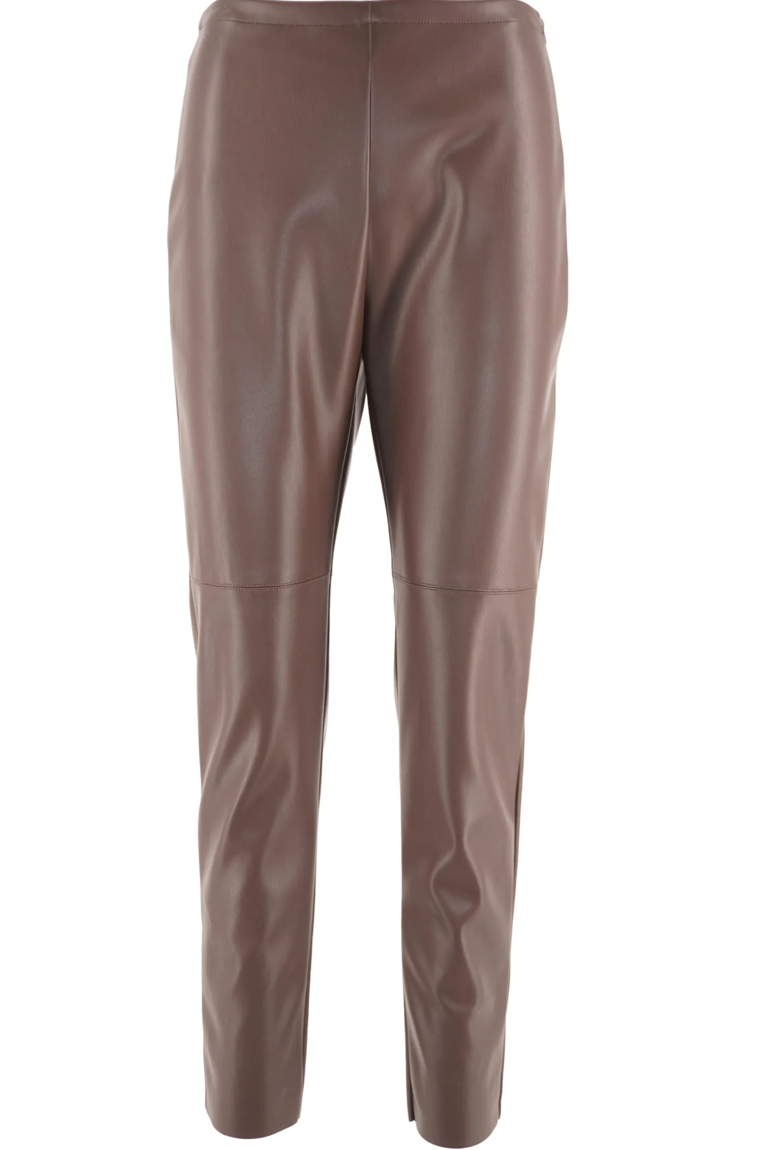 Clearance Pantalone in Ecopelle con Mezzo Elastico in Vita / Donna Pantaloni