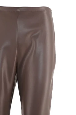 Clearance Pantalone in Ecopelle con Mezzo Elastico in Vita / Donna Pantaloni