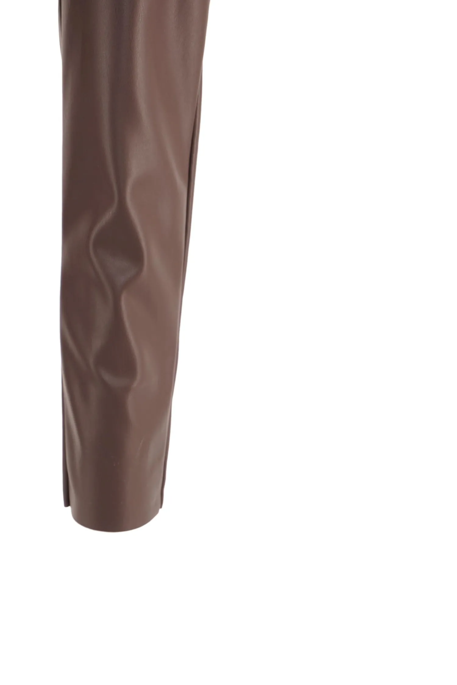 Clearance Pantalone in Ecopelle con Mezzo Elastico in Vita / Donna Pantaloni