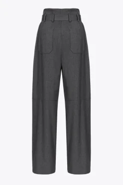 Online Pantalone in Flanella con Cintura / Donna Pantaloni