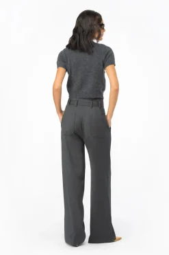 Online Pantalone in Flanella con Cintura / Donna Pantaloni