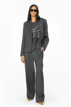 Online Pantalone in Flanella con Cintura / Donna Pantaloni