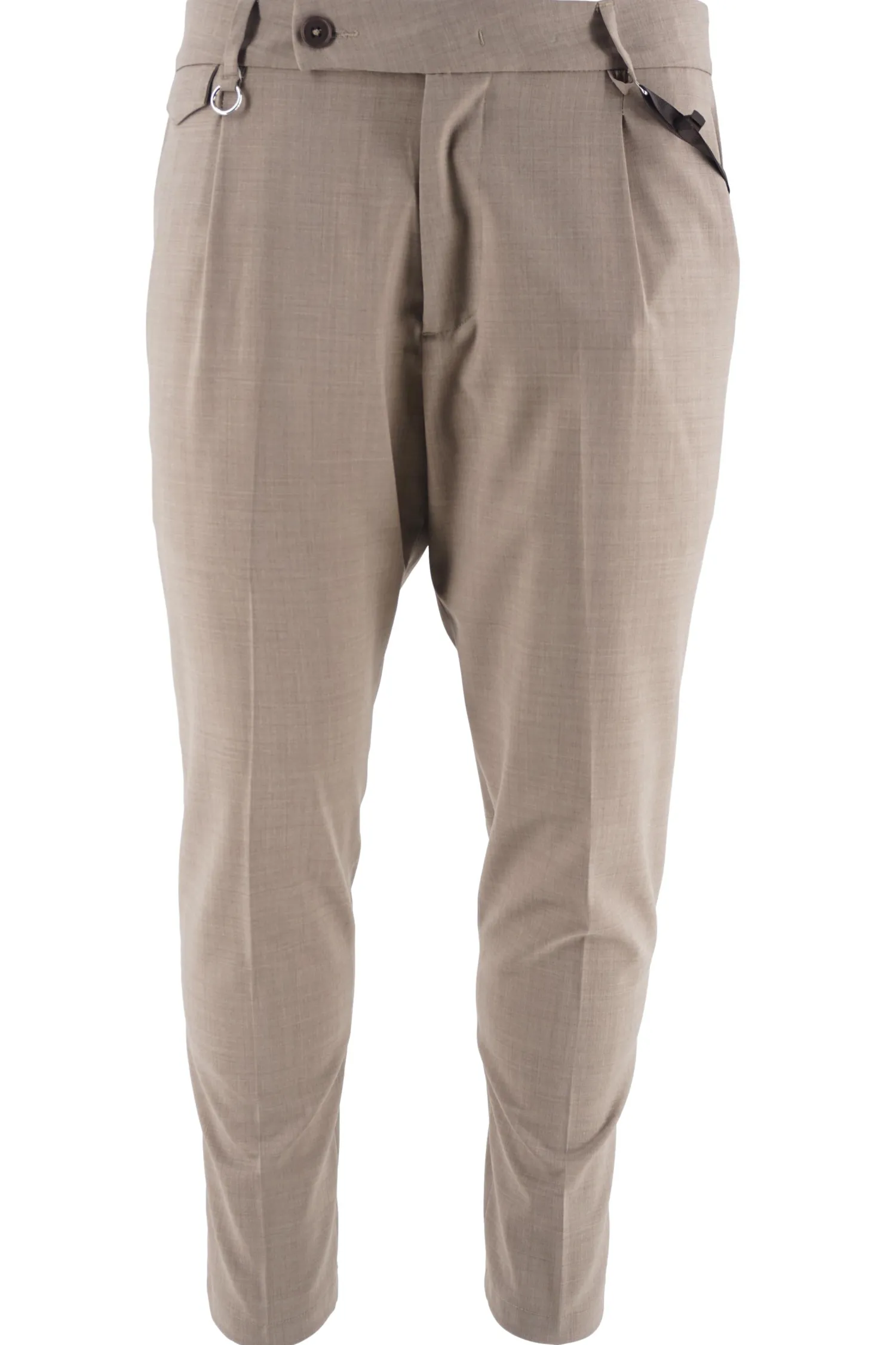 New Pantalone in Lana con Pinces / Uomo Pantaloni
