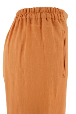 Outlet Pantalone in Lino / Arancione Donna Pantaloni