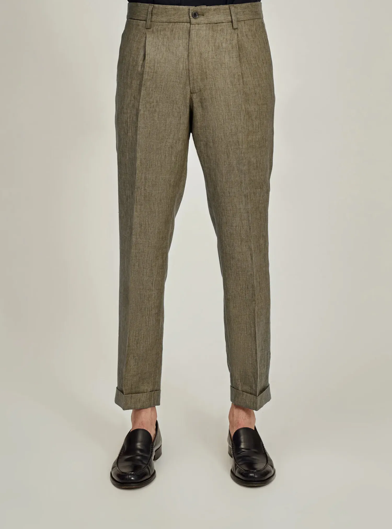 Clearance Pantalone in Lino / Beige Uomo Pantaloni